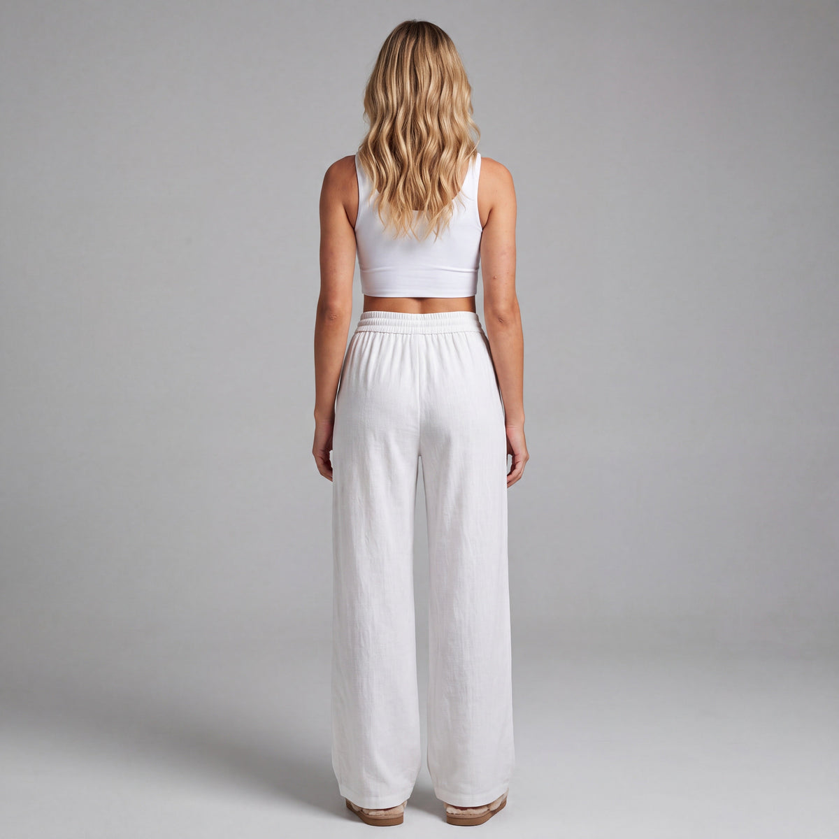 LinenBreeze Wide-Leg Drawstring Pants