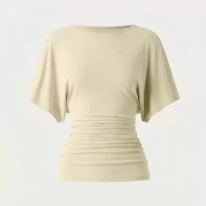 Everyday Ruched Boatneck Batwing Top