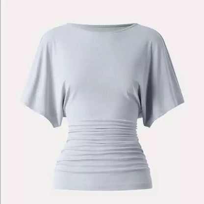 Everyday Ruched Boatneck Batwing Top