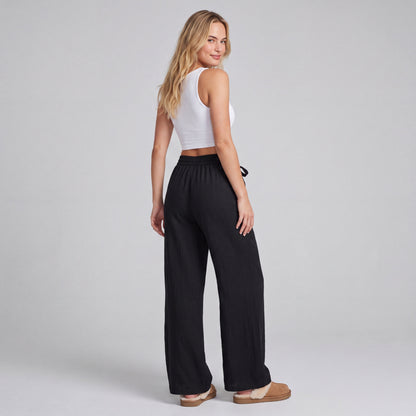 LinenBreeze Wide-Leg Drawstring Pants