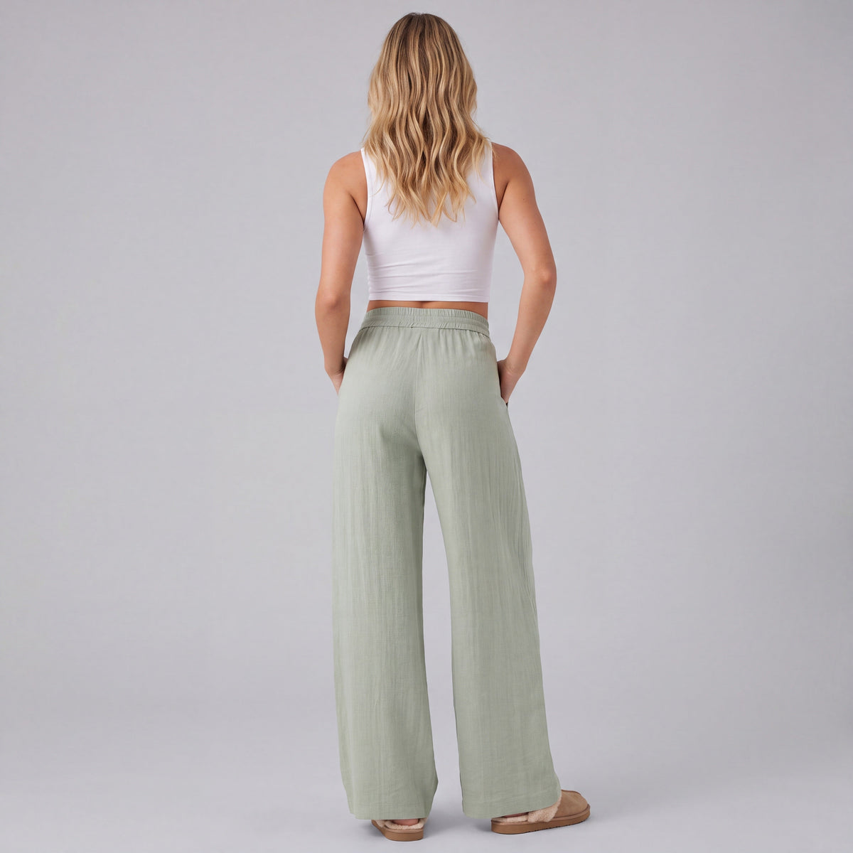 LinenBreeze Wide-Leg Drawstring Pants