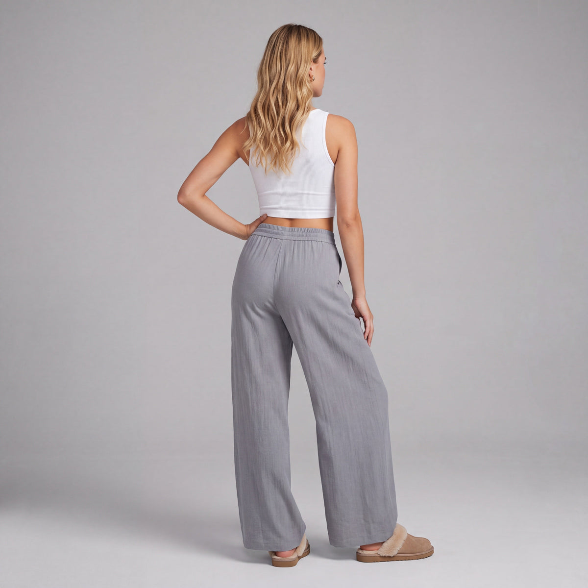 LinenBreeze Wide-Leg Drawstring Pants