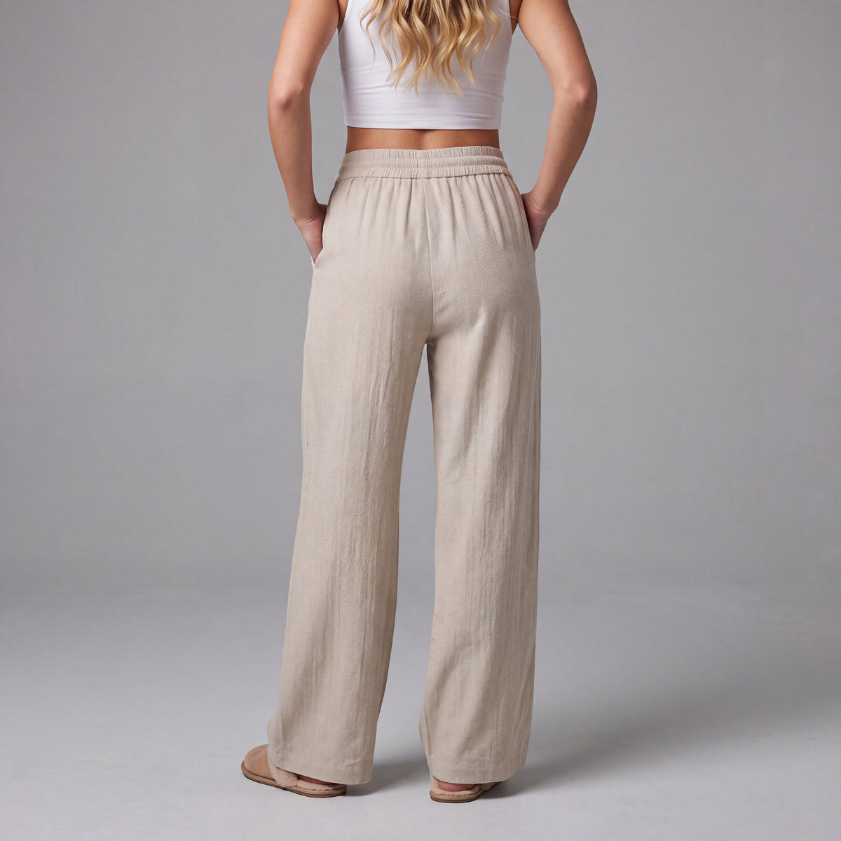 LinenBreeze Wide-Leg Drawstring Pants